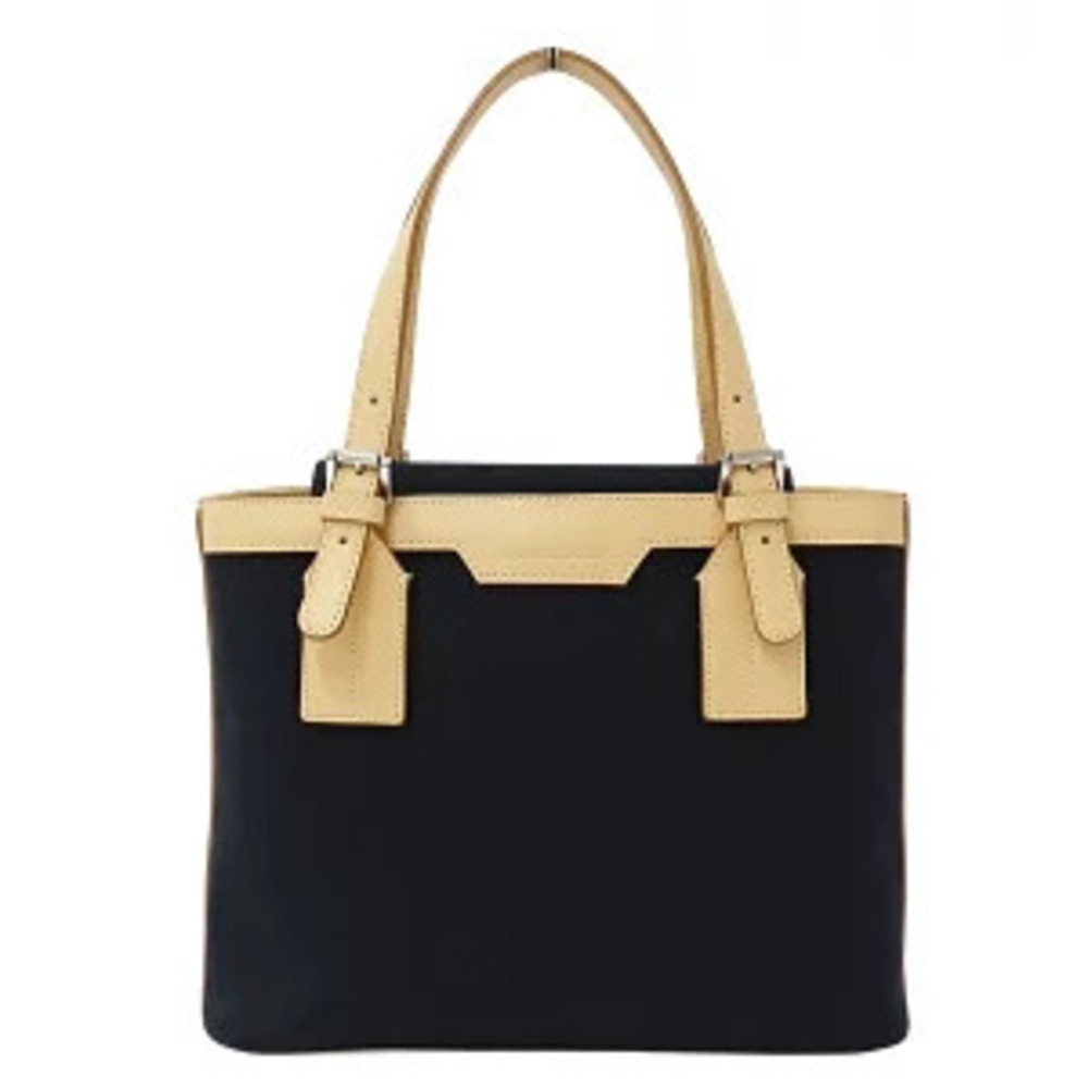 Burberry Bag Handbag Tote Canvas Black Beige